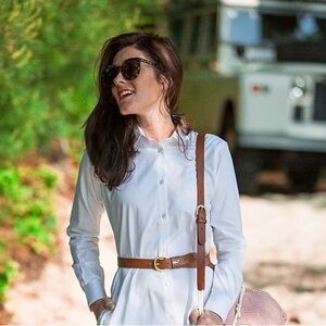 Kiel James Patrick White Scallop Oxford Shirt